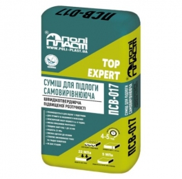 ПОЛІПЛАСТ ПСВ-017 Top Expert Швидкотверд самовирів суміш д/підлоги підвищ.растічності 1-20мм 25кг